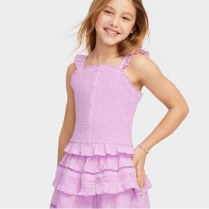 NWT Roller Rabbit x Target lilac Ruffled Smocked Tank - Size M